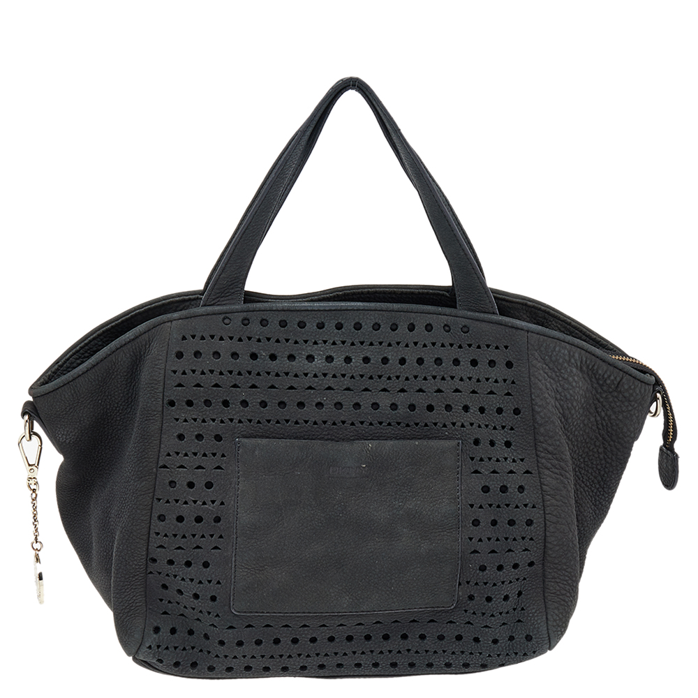 luxury-women-dkny-used-handbags-p503275-007-1 Dkny Black Leather Zip Tote