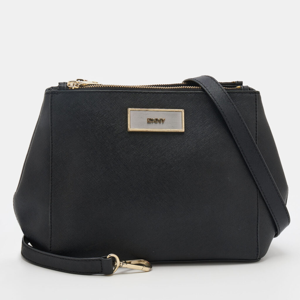 luxury-women-dkny-used-handbags-p683574-003-1 DKNY Black Leather Shoulder Bag