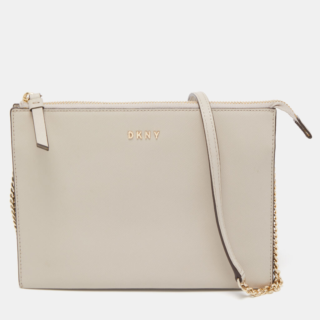 luxury-women-dkny-used-handbags-p781794-013 DKNY Beige Leather Crossbody Bag
