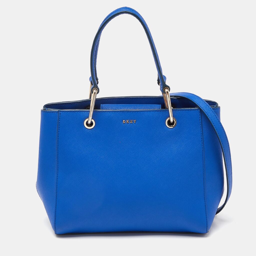 luxury-women-dkny-used-handbags-p961463-010 DKNY Blue Leather Julius MD Zip Tote