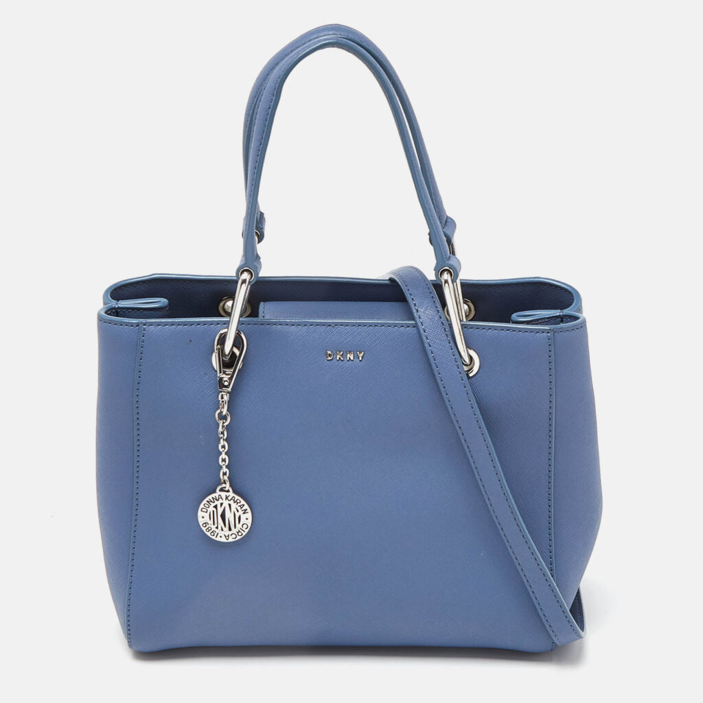 luxury-women-dkny-used-handbags-p966485-011 DKNY Blue Leather Julius MD Zip Tote