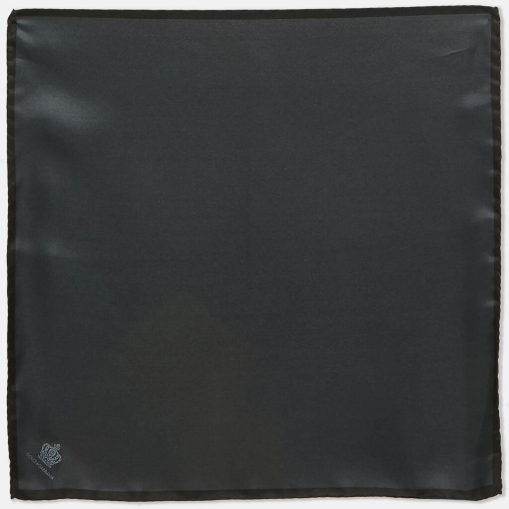 luxury-women-dolcegabbana-new-accessories-p1040592-004 Dolce & Gabbana Dark Grey Silk Pocket Handkerchief