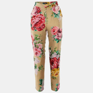 Dolce & Gabbana Floral Jacquard Straight Leg Trousers S