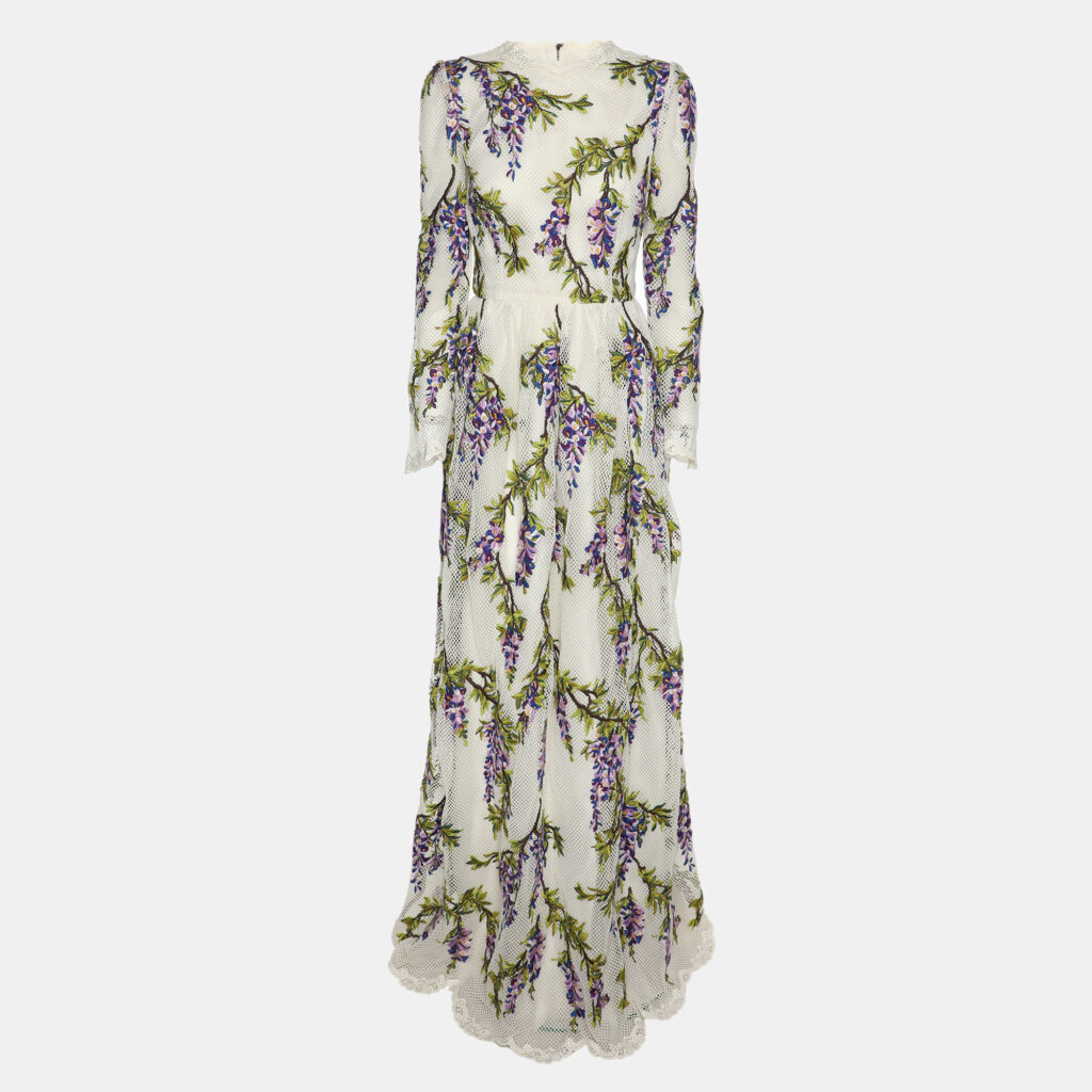 luxury-women-dolcegabbana-new-clothes-p1152445-001 Dolce & Gabbana Multicolor Floral Embroidered Mesh Wisteria Maxi Dress S