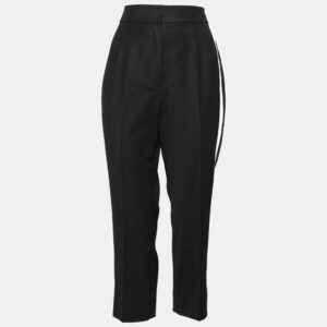 Dolce & Gabbana Black Wool Contrast Trimmed Pants M