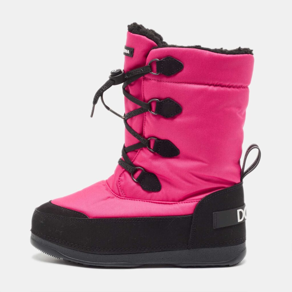luxury-women-dolcegabbana-new-shoes-p920172-002 Dolce & Gabbana Pink Nylon Snow Boots Size 35/36