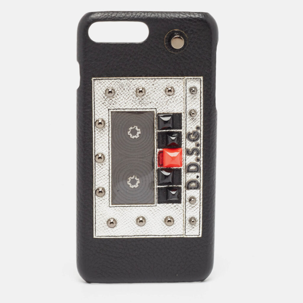 luxury-women-dolcegabbana-used-accessories-p1044616-002 Dolce & Gabbana Black Bottalato Radio iPhone 7 Plus Case
