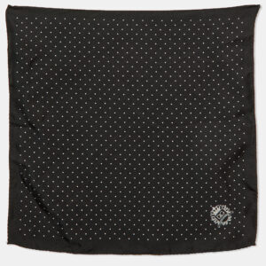 Dolce & Gabbana Black Polkadots Print Silk Pocket Square