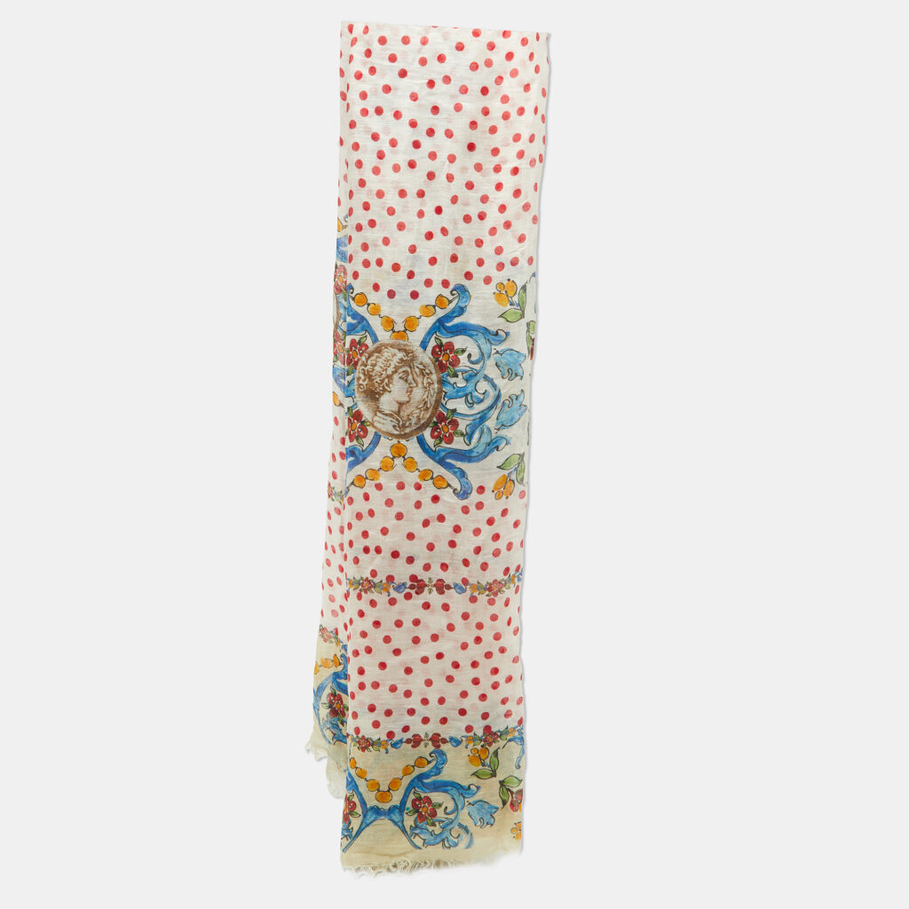 luxury-women-dolcegabbana-used-accessories-p1130952-002 Dolce & Gabbana Multicolor Majolica Print Silk Scarf