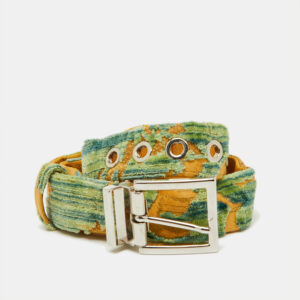 Dolce & Gabbana Multicolor Canvas Buckle Belt 70CM