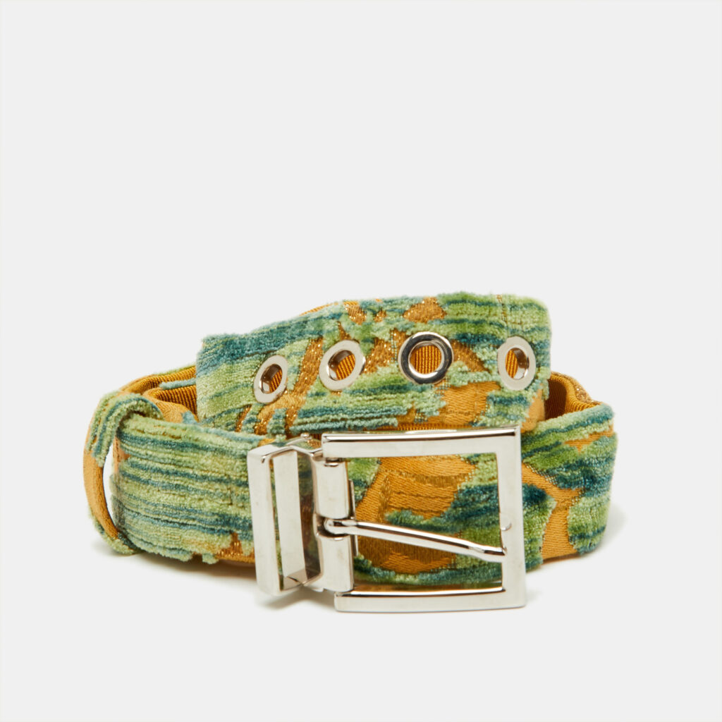luxury-women-dolcegabbana-used-accessories-p1131950-001 Dolce & Gabbana Multicolor Canvas Buckle Belt 70CM