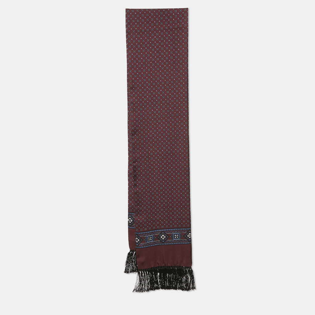 luxury-women-dolcegabbana-used-accessories-p1159016-001 Dolce & Gabbana Burgundy Printed Silk Fringed Silk