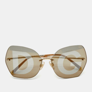 Dolce & Gabbana Grey/Gold Tone DG2204 Logo Butterfly Sunglasses