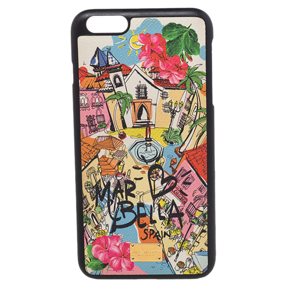 luxury-women-dolcegabbana-used-accessories-p487943-007 Dolce & Gabbana Multicolor Leather Marbella iPhone 6/6s Plus Cover