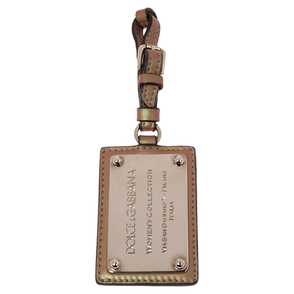 luxury-women-dolcegabbana-used-accessories-p502257-002-1 Dolce & Gabbana Multicolor Iridescent Leather Luggage Tag