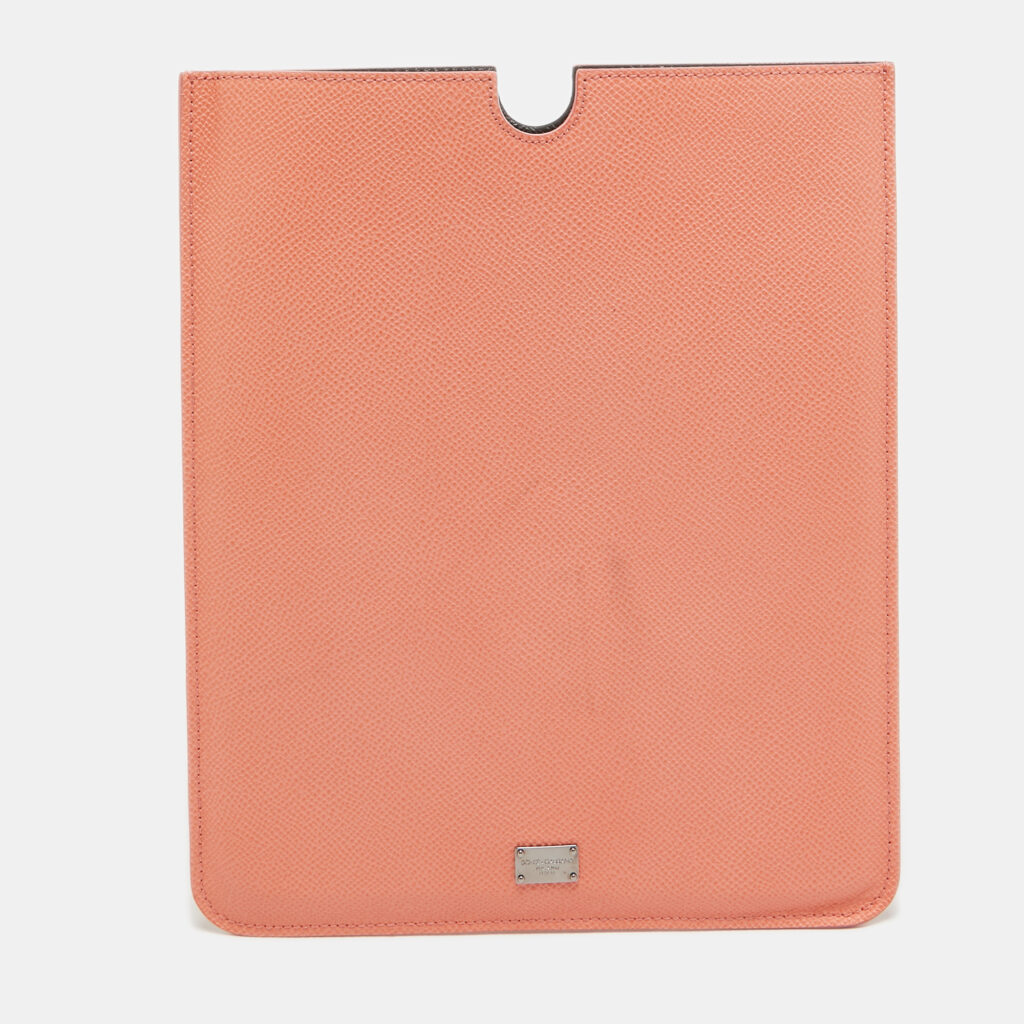 luxury-women-dolcegabbana-used-accessories-p943444-001 Dolce & Gabbana Peach Leather iPad Case