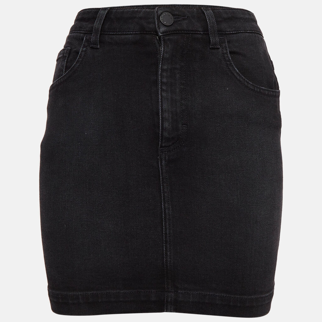 luxury-women-dolcegabbana-used-clothes-p1009001-001 Dolce & Gabbana Black Denim Mini Skirt XS