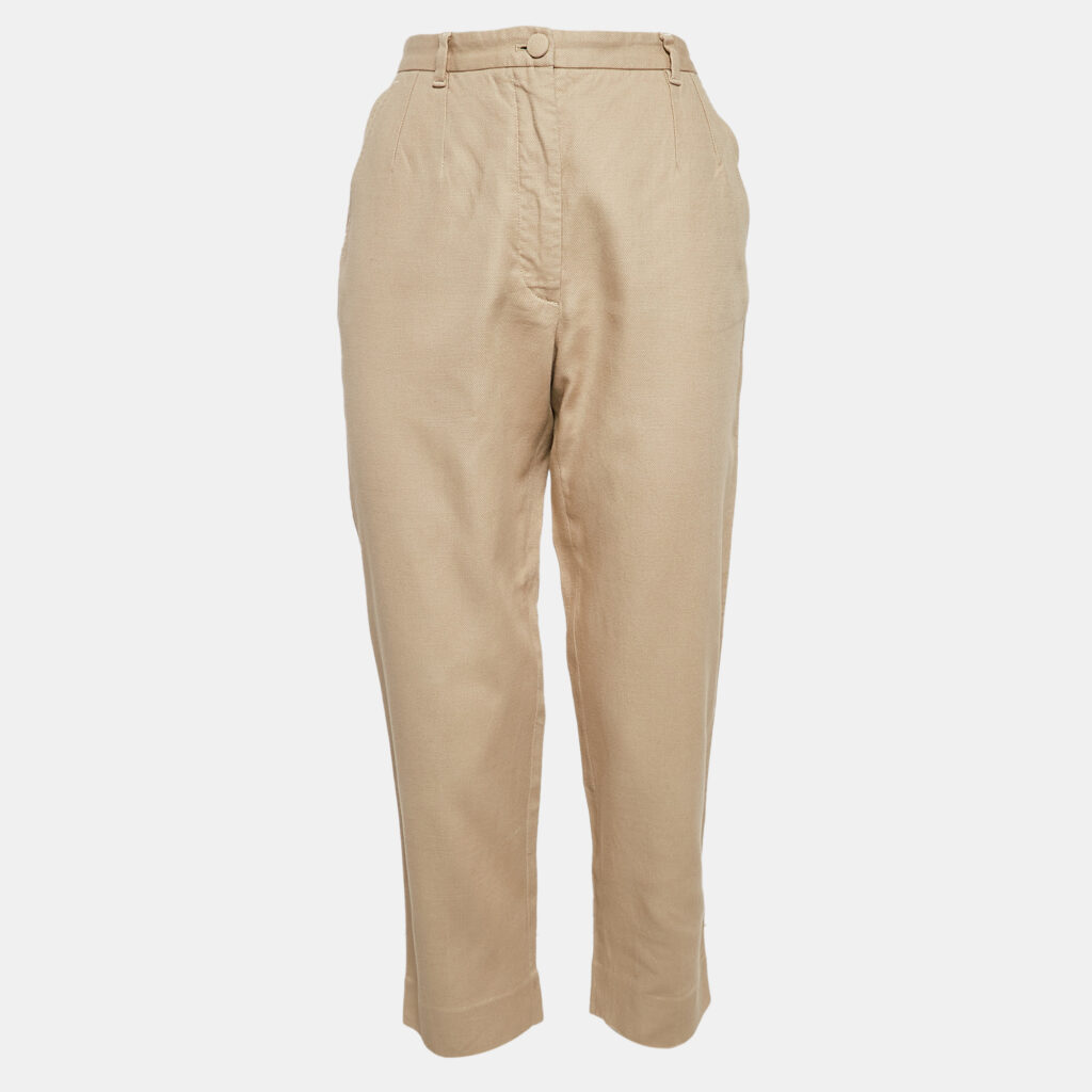 luxury-women-dolcegabbana-used-clothes-p1047054-004 Dolce & Gabbana Beige Cotton Blend Trousers M