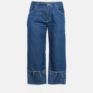 Dolce & Gabbana Blue Denim Raw Edge Culottes Jeans S Waist 30"