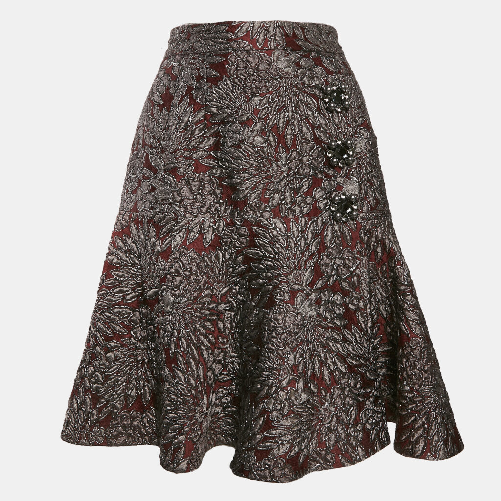 luxury-women-dolcegabbana-used-clothes-p1087629-001 Dolce & Gabbana Metallic Jacquard Flared Mini Skirt M
