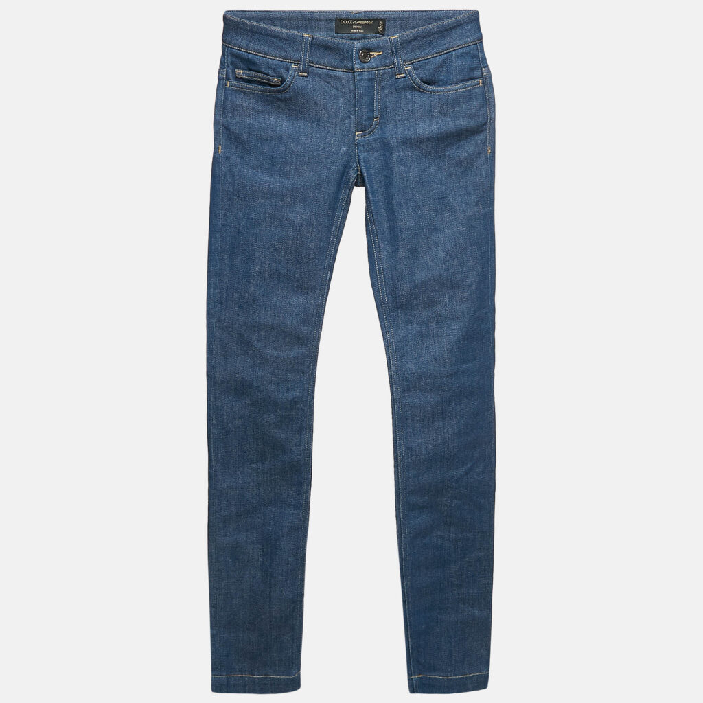 luxury-women-dolcegabbana-used-clothes-p1092592-006 Dolce & Gabbana Blue Denim Cute Jeans XS Waist 27"