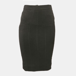 Dolce & Gabbana Black Textured Stretch Crepe Knee-Length Skirt S