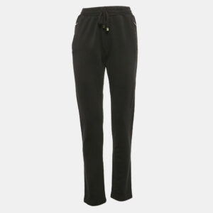 Dolce & Gabbana Black Cotton Knit Drawstring Sweatpants L