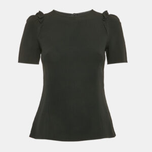 Dolce & Gabbana Black Crepe Ruffled Top S
