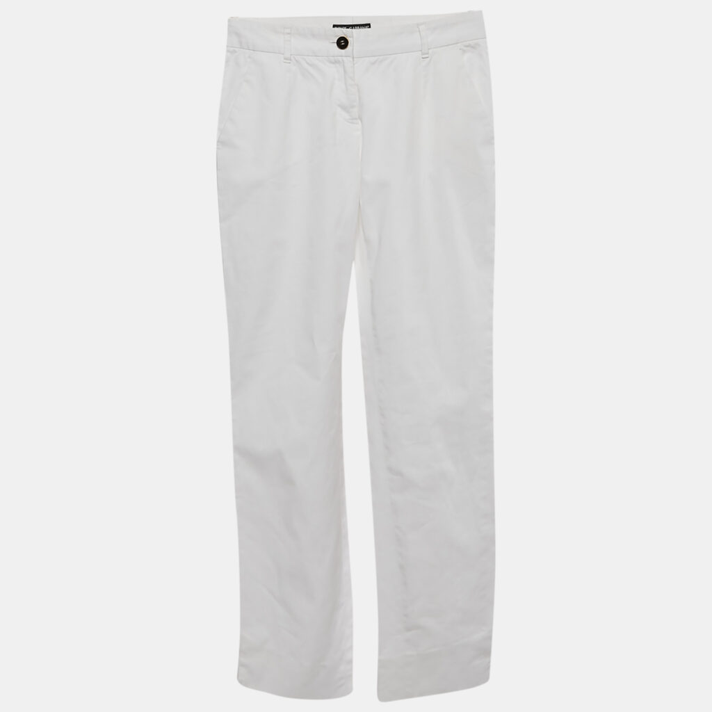 Dolce & Gabbana White Cotton Skinny Pants XS
