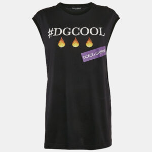 Dolce & Gabbana Black DGCOOL Print Jersey Sleeveless T-Shirt S