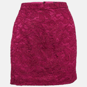Dolce & Gabbana Pink Lace Mini Skirt M
