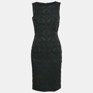 Dolce & Gabbana Black Jacquard Sleeveless Short Dress S