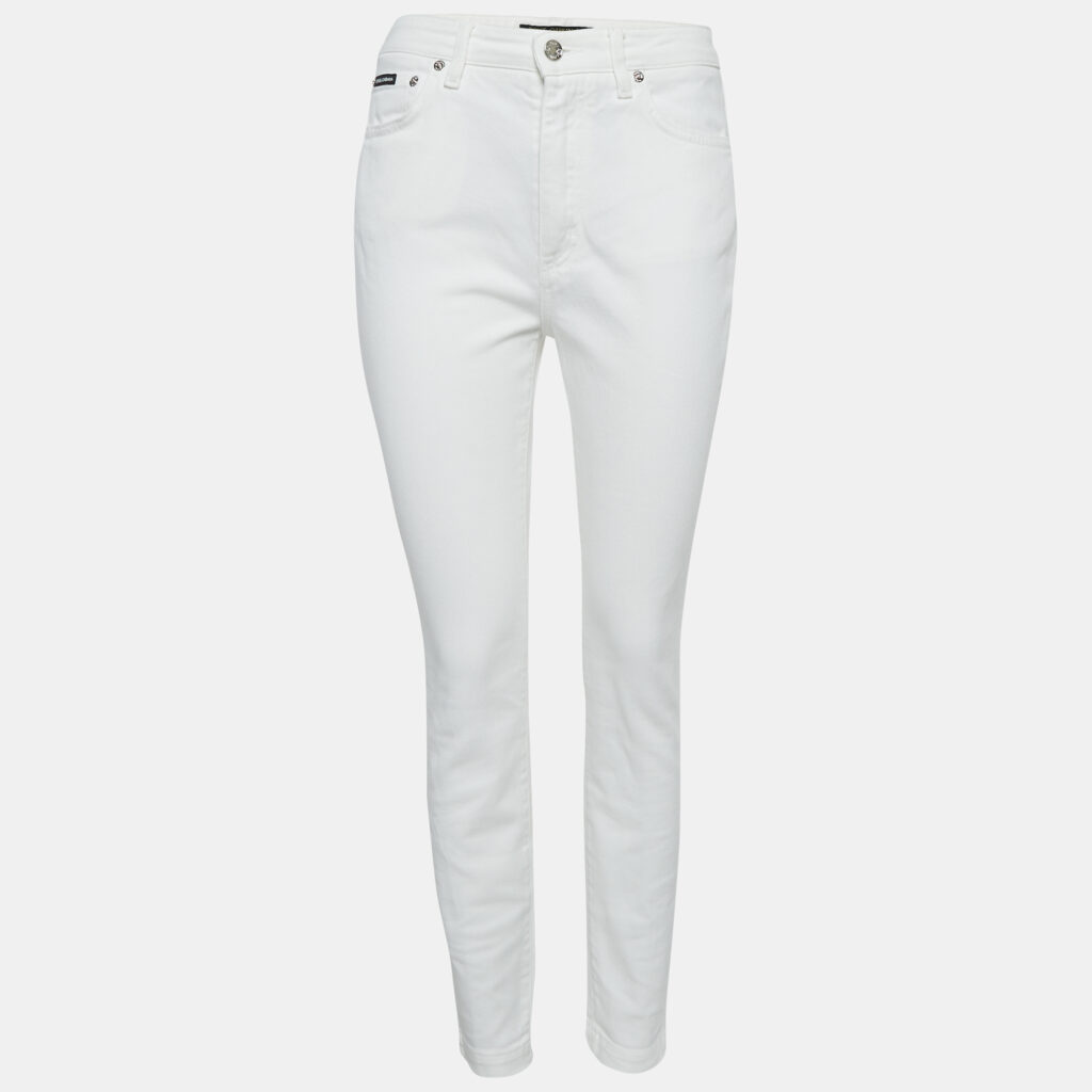Dolce & Gabbana White Denim Audrey Jeans M Waist 28"