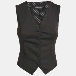 Dolce & Gabbana Black Wool Waist Coat XS