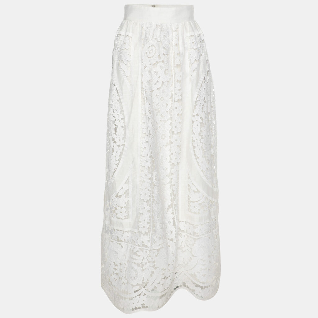 luxury-women-dolcegabbana-used-clothes-p1146457-002 Dolce & Gabbana White Embroidered Cotton Maxi Skirt M