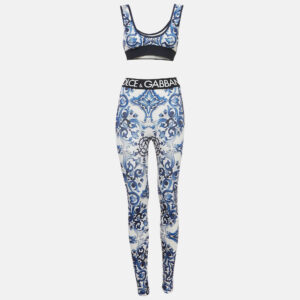 Dolce & Gabbana Blue Majolica Print Jersey Tracksuit S