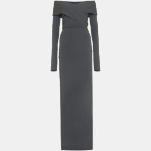 dolce & gabbana x kim grey jersey off-shoulder maxi dress m