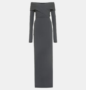 dolce & gabbana x kim grey jersey off-shoulder maxi dress m
