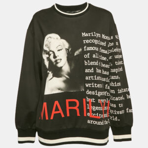 Dolce & Gabbana Black Marilyn Monroe Print Cotton Oversized Sweatshirt S