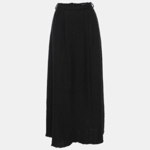 Dolce & Gabbana Black Tweed Maxi Skirt M