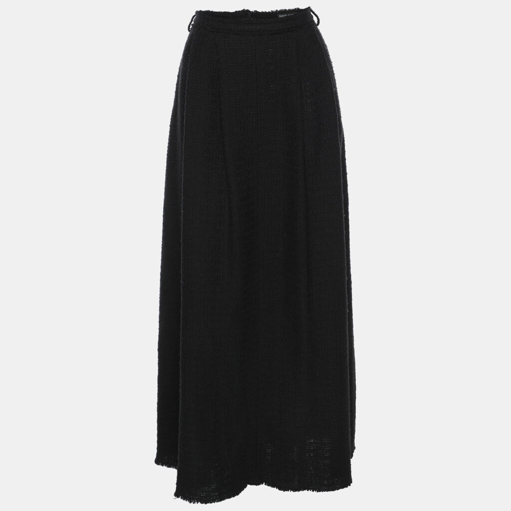 luxury-women-dolcegabbana-used-clothes-p1158031-002 Dolce & Gabbana Black Tweed Maxi Skirt M