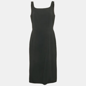 Dolce & Gabbana Black Crepe Sleeveless Midi Dress XL