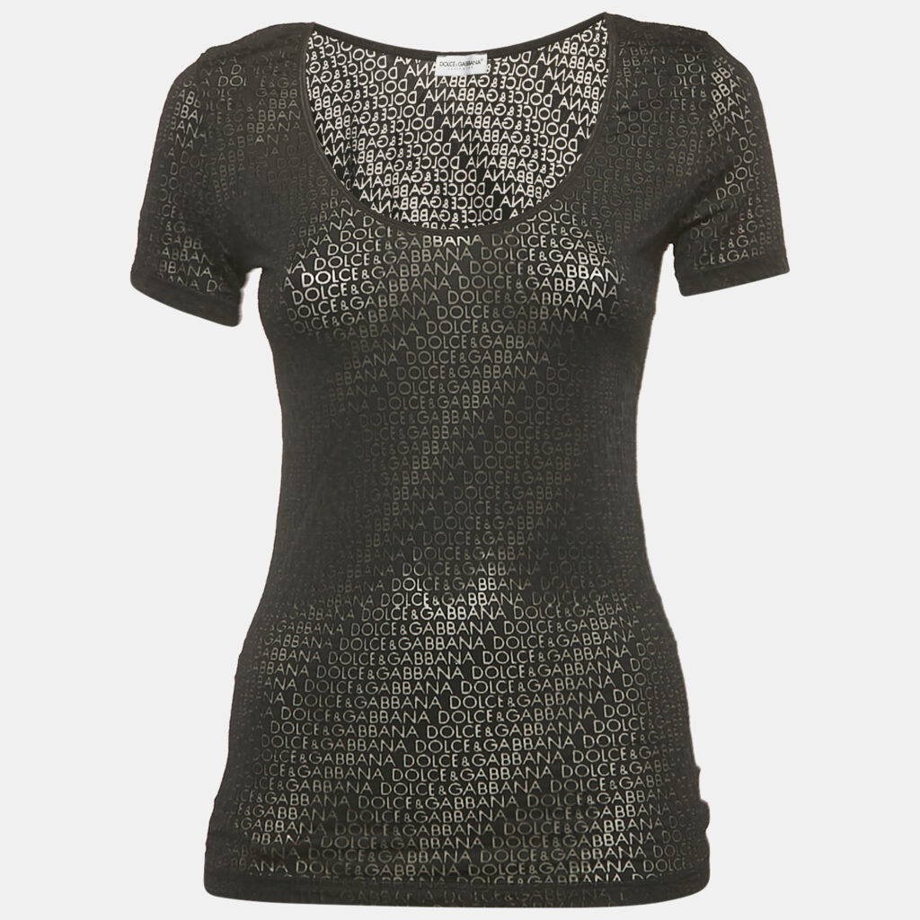 luxury-women-dolcegabbana-used-clothes-p1169945-004 Dolce & Gabbana Underwear Black Monogram Jersey Top L
