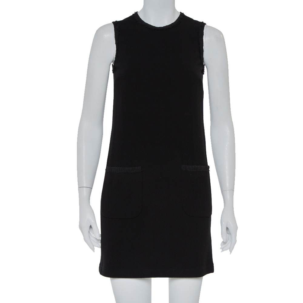 luxury-women-dolcegabbana-used-clothes-p402354-002 Dolce & Gabbana Black Crepe Sleeveless Shift Dress S