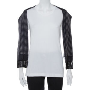 Dolce & Gabbana White Cotton Scarf Detailed T-Shirt M
