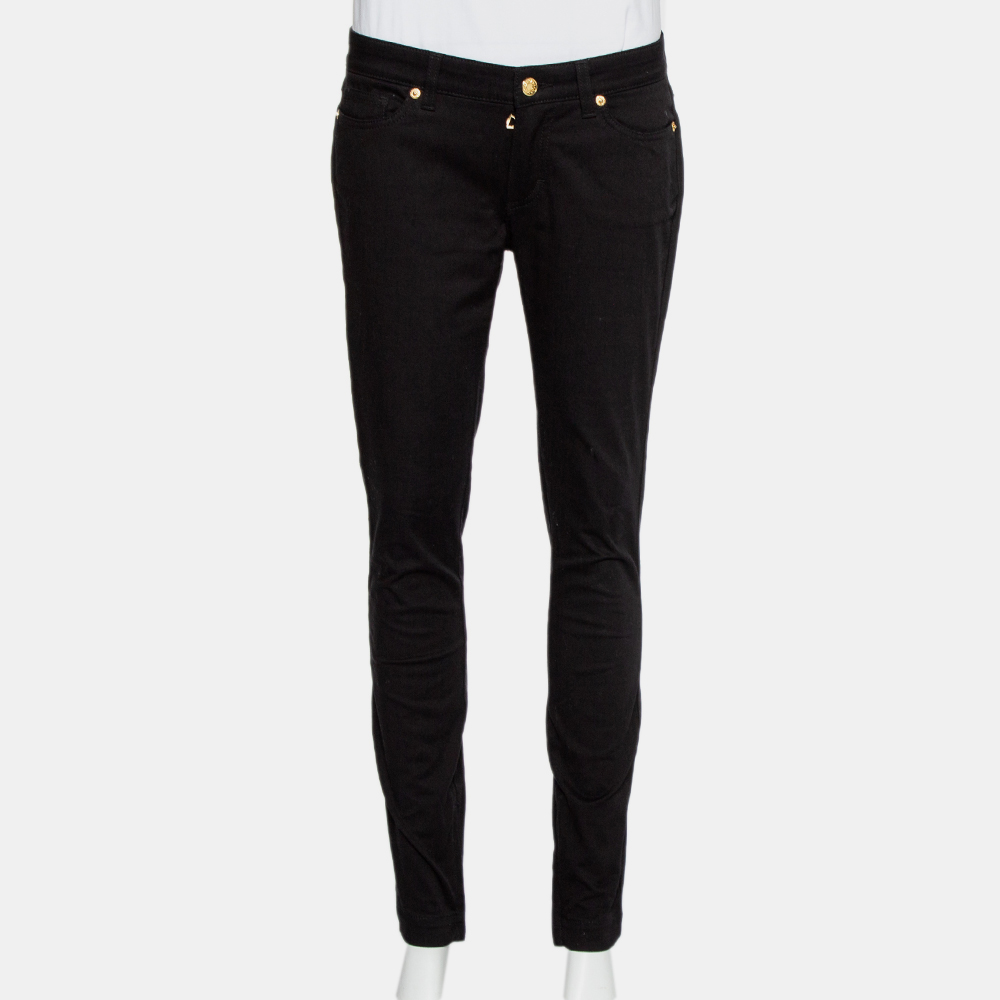 luxury-women-dolcegabbana-used-clothes-p430571-009 Dolce & Gabbana Black Denim Zip Detail Pretty Skinny Jeans M