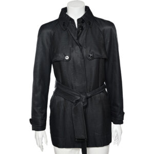 Dolce & Gabbana Black Cotton Belted Button Front Jacket M