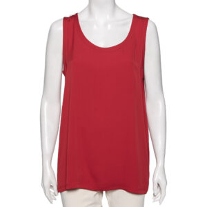 Dolce & Gabbana Red Silk Sleeveless Top M