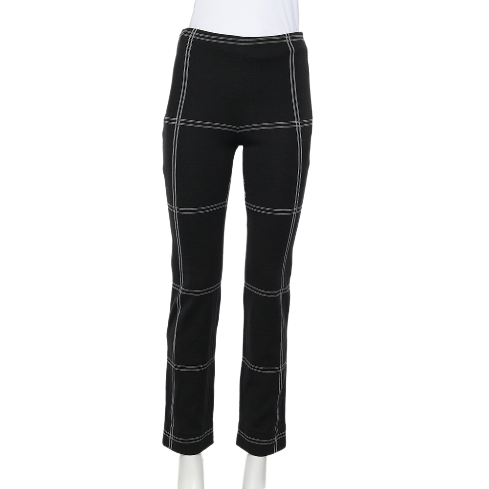 luxury-women-dolcegabbana-used-clothes-p613359-003-2 Dolce & Gabbana Vintage Black Checkered Cotton Knit Leggings S