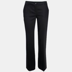 D&G Black Crepe Wool Tapered Pants M